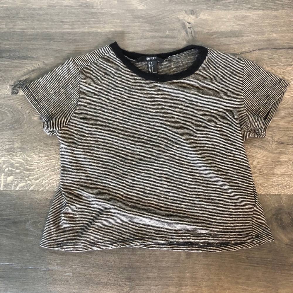 Forever 21 stretchy striped crop top